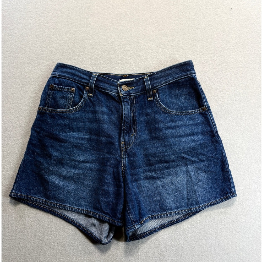 Levi Strauss & Co Cinch Shorts Women 29 Blue Dark Wash Denim High Rise 30x4